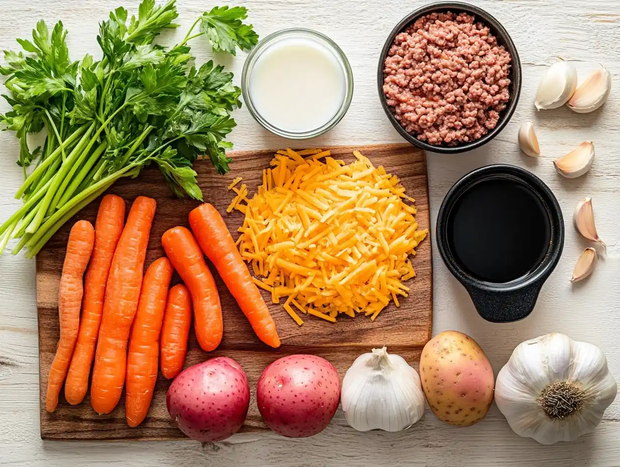Ingredients For Hearty Hamburger Potato Soup