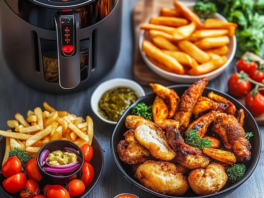 A Modern Air Fryer With A Forbidden Icon Over Certain Foods