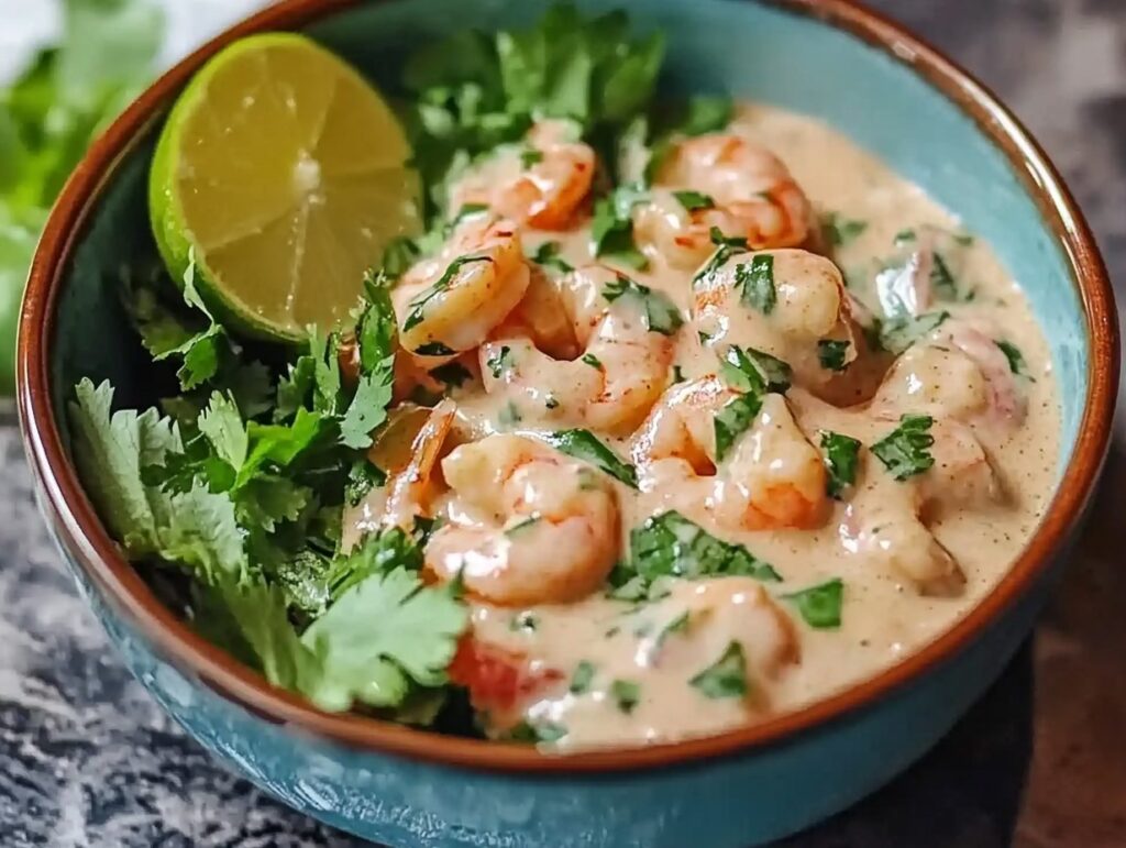 A Vibrant Bowl Creamy Coconut Shrimp Sauce