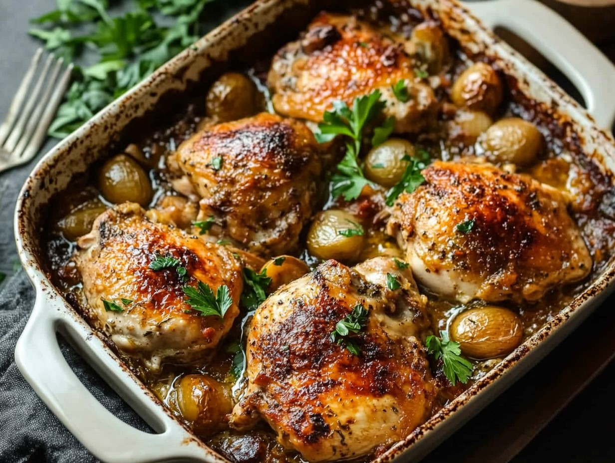 A Beautifully Baked Chicken Dressing In A Casserol