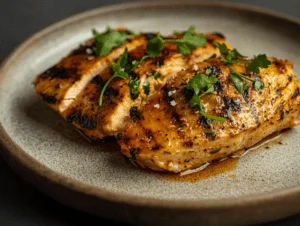 A Close Up Of A Perfectly Grilled Chicken Breast