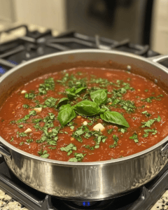 Cooked sausage crumbles in a pan