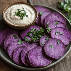 A Vibrant Flat Lay Of Purple Sweet Potatoes Olive