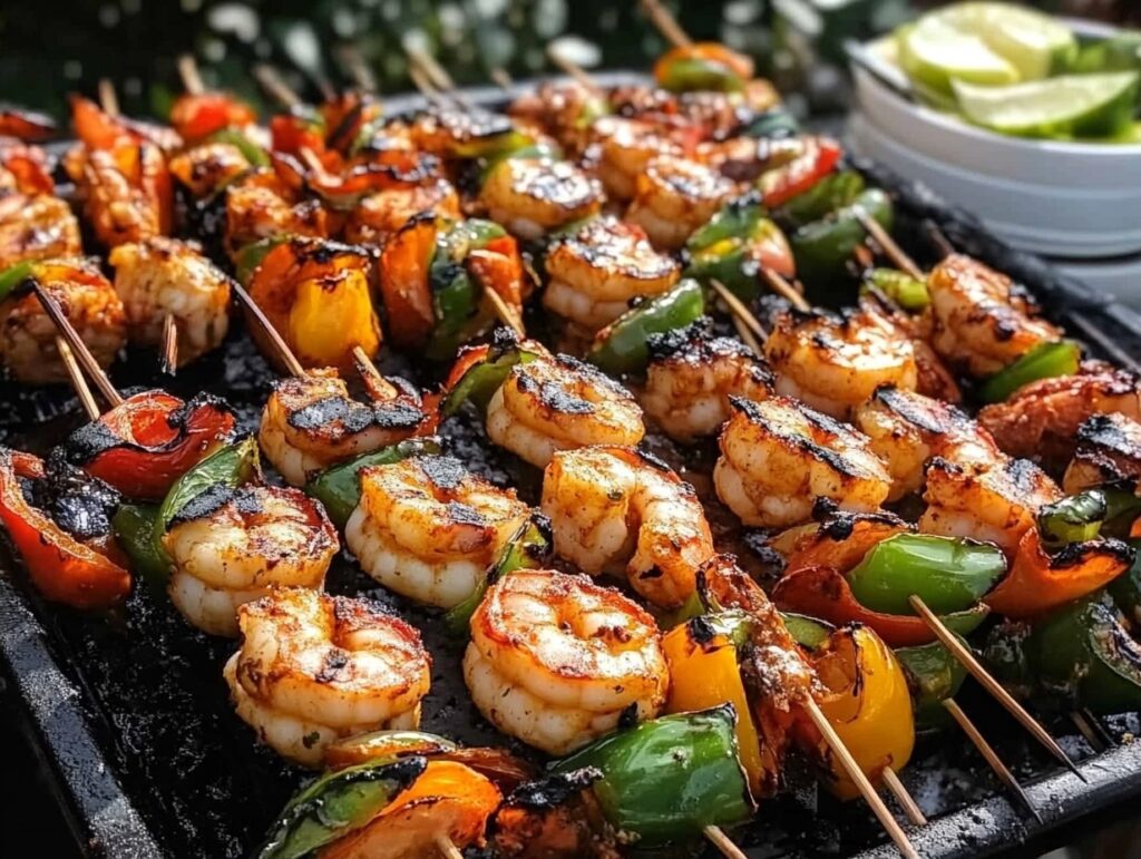 Bbq Shrimp Skewers With Smoky Char And Vibrant Sides