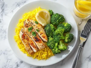 Balanced Yellow Rice And Chicken Meal