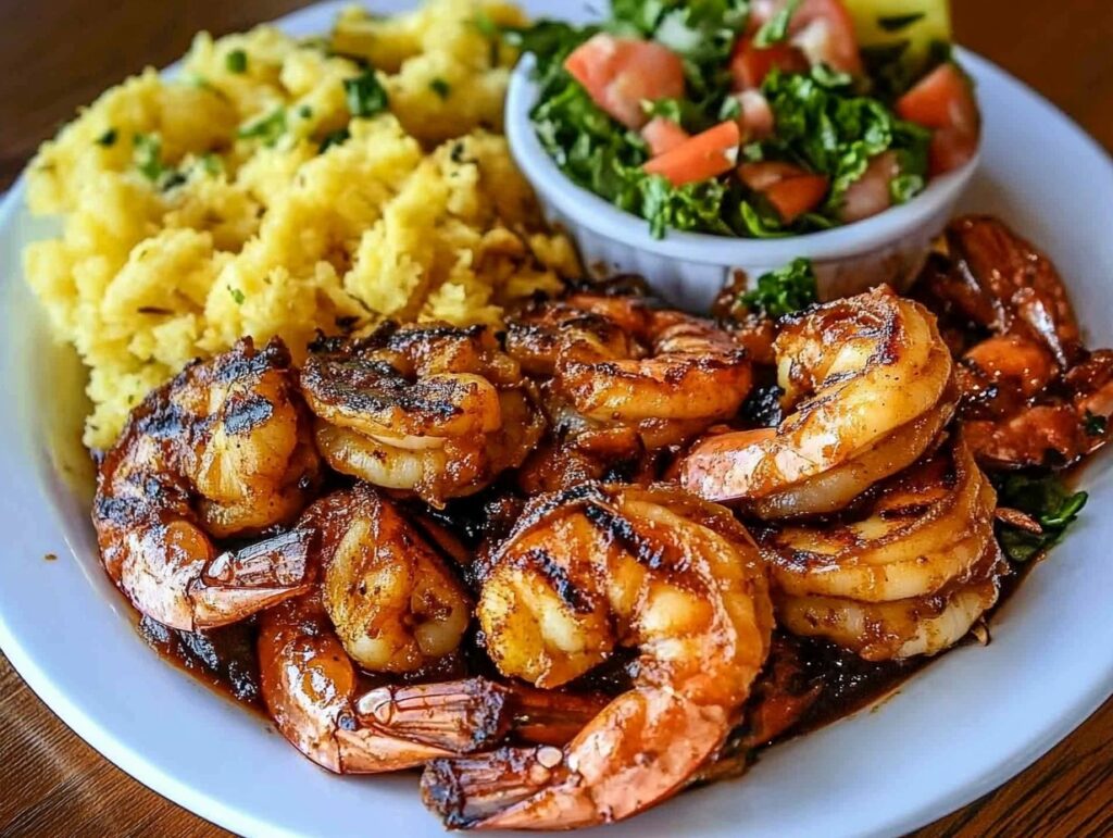Barbecue Shrimp With Delicious Sides