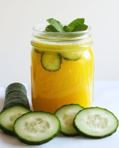 Pineapple detox juice with fresh garnishes