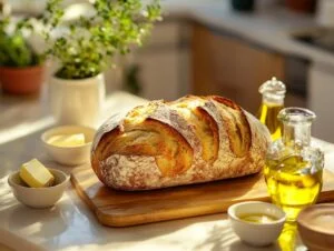 Freshly Baked Bread With Oils
