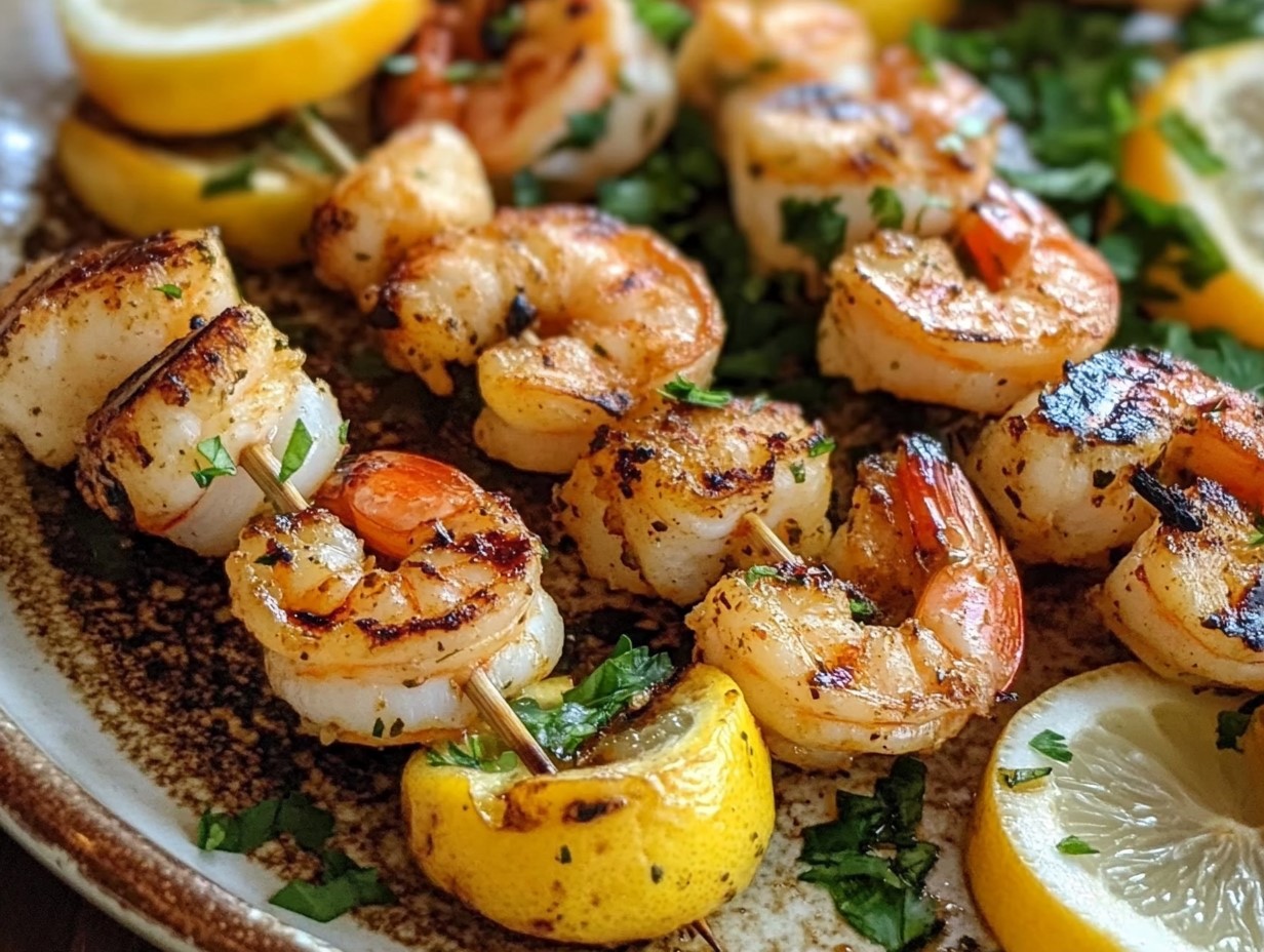 Grilled Shrimp Skewers On Bbq
