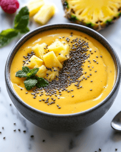 A pineapple-based smoothie bowl for balancing hormones