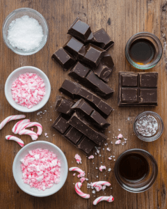 Ingredients used to make peppermint bark