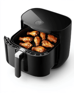 Thermometer checking pork chop temperature