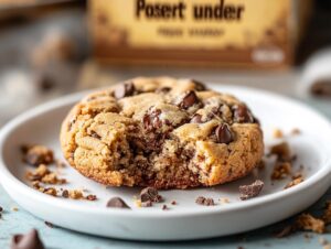 Close-up of a Milk Chocolate Chip Crumbl cookie on a plate
