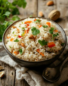Quinoa rice stir-fry with mixed vegetables