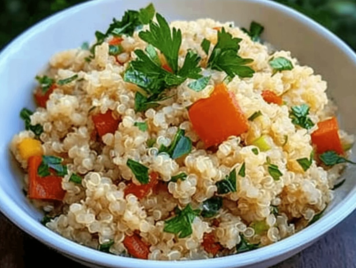 Quinoa Rice Dish With Fresh Herbs And Vegetables