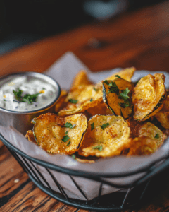 Zucchini chips air-fried for a keto-friendly snack