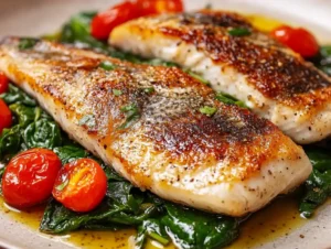 Crispy Pan Seared Branzino Fillets