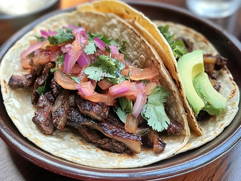 Flavorful Beef Belly Tacos With Fresh Toppings