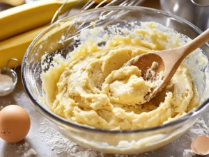 Preparing Banana Waffle Batter For Fluffy Waffles