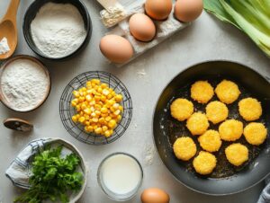 Ingredients and preparation steps for making corn nuggets