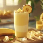 Freshly Blended Pineapple Banana Smoothie