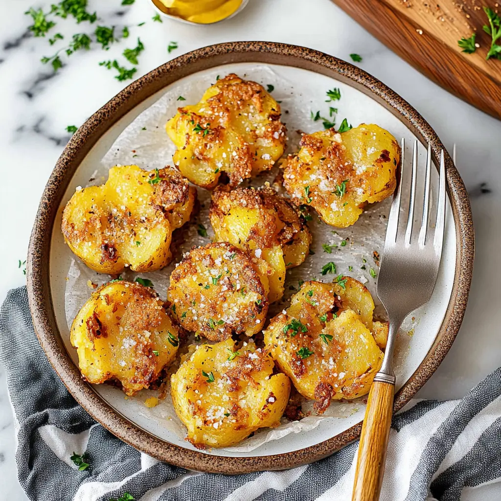 Delicious Crispy Smashed Potatoes Recipe Golden & Crunchy Side Dish